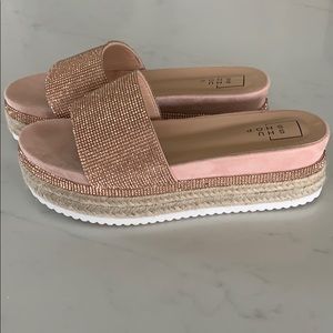 Rose Gold Espadrille Platform sandals